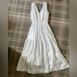 Refinity white tiered Grecian smocked waist sundress XS (fits like L)
